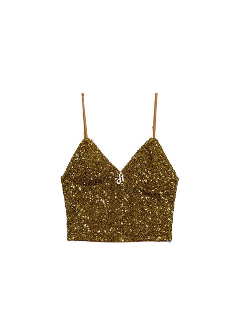 Top Aniye by donna Kira 185718 Oro paillettes stretch scollo a v spalline regolabili Aniye by | Top | 185718279